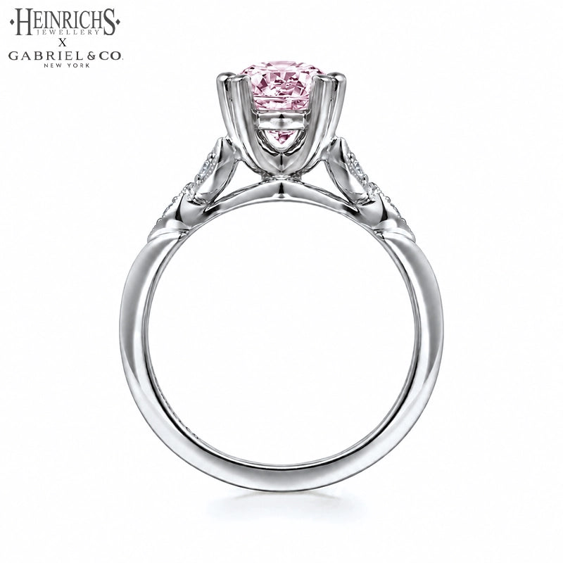 1.25ctr-2.50ctr Round Cut Lab Grown Pink Diamond Ring