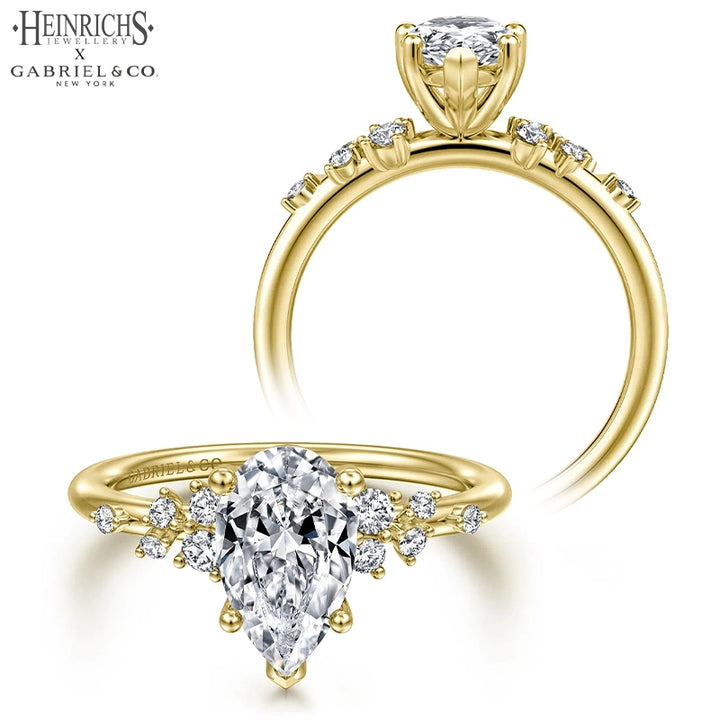 1.25ctr-2.50ctr Pear Cut Lab Grown Diamond Ring Tailor Made