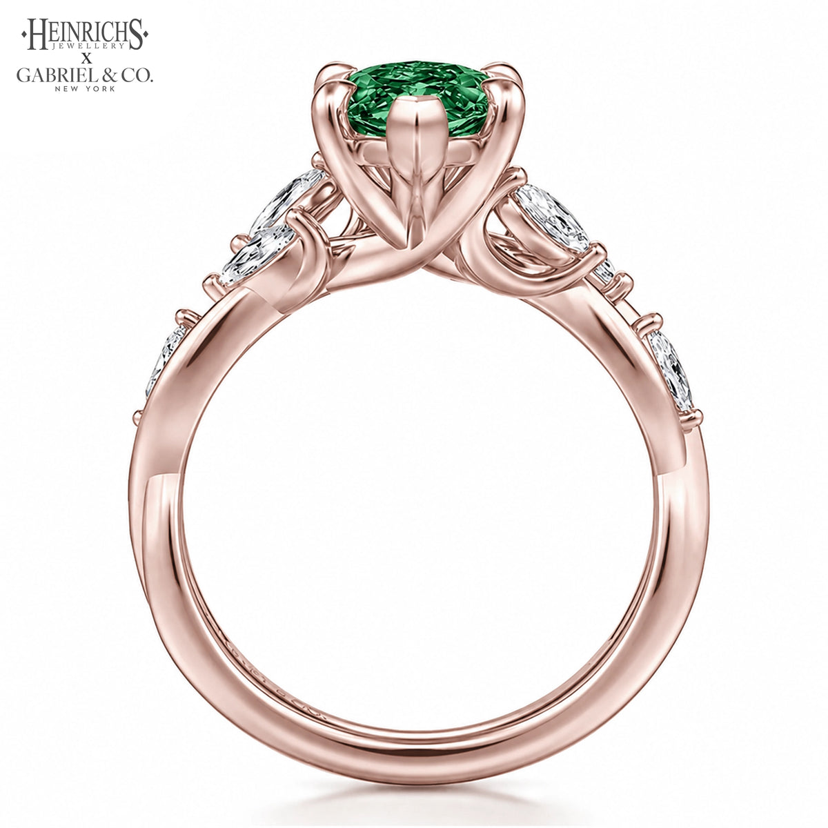 1.25ctr-2.50ctr Marquise Cut Lab Grown Green Diamond Ring Tailor Made