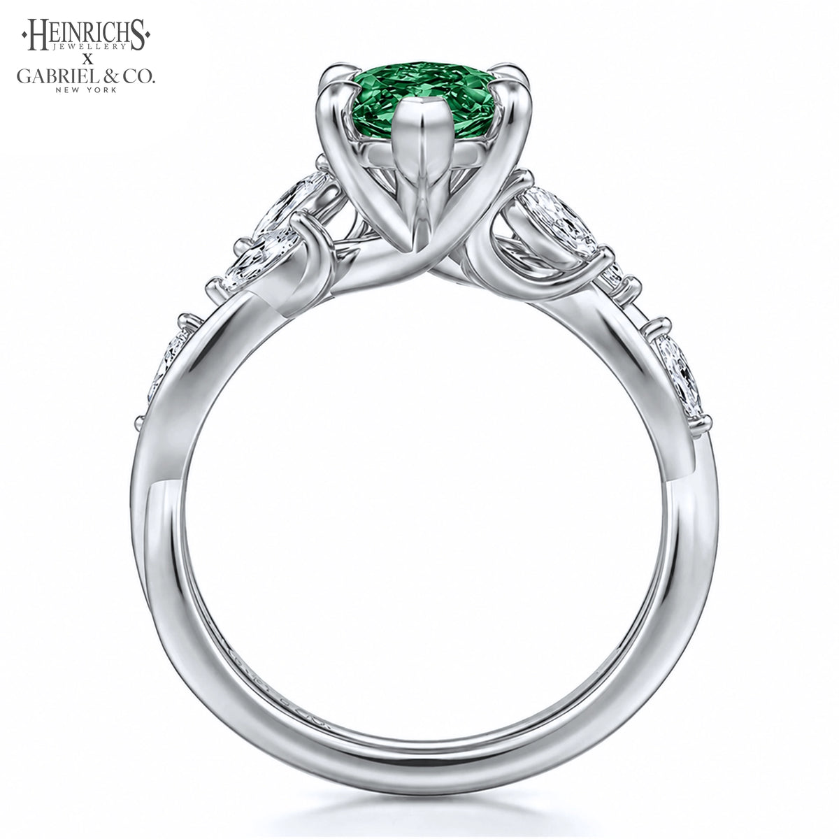 1.25ctr-2.50ctr Marquise Cut Lab Grown Green Diamond Ring Tailor Made