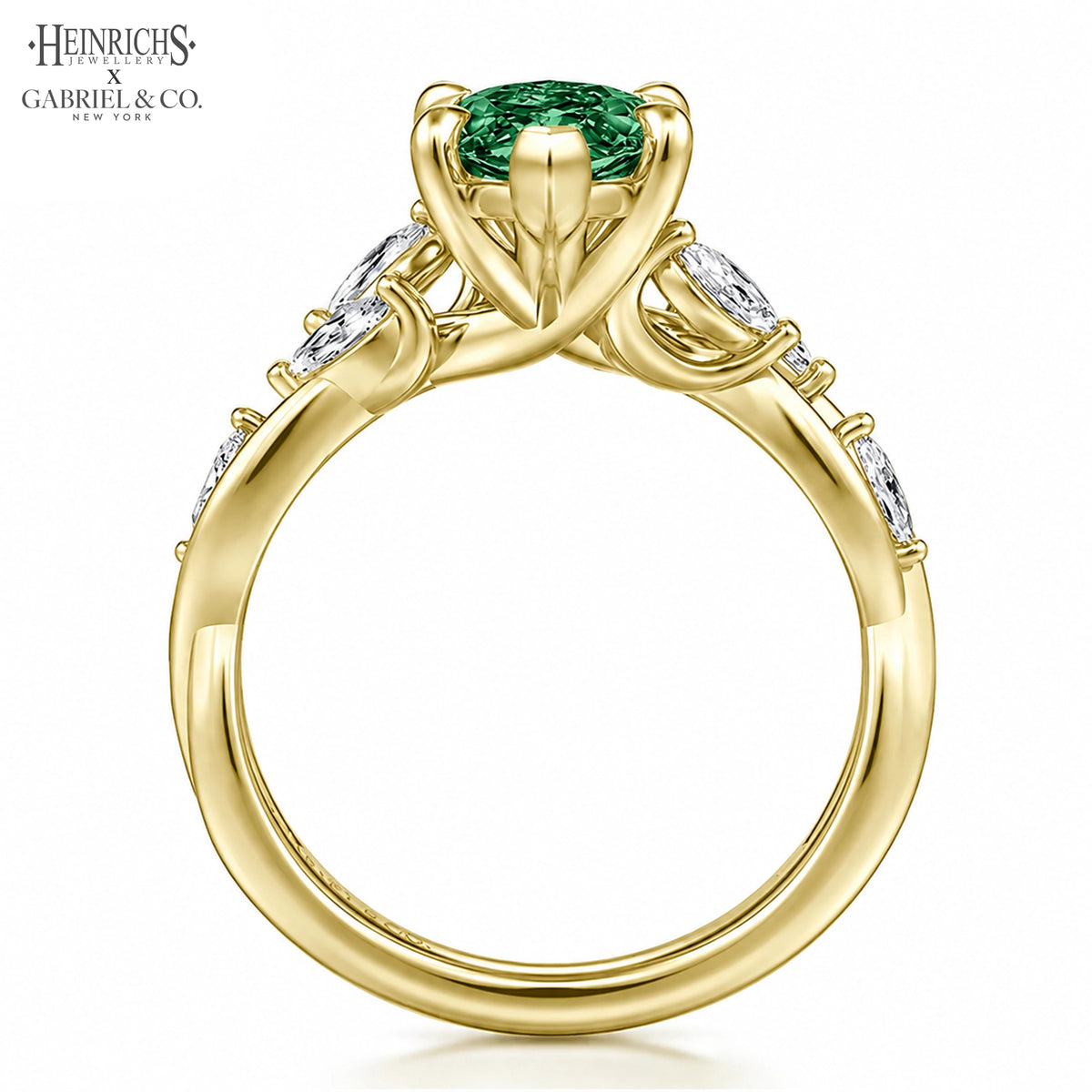 1.25ctr-2.50ctr Marquise Cut Lab Grown Green Diamond Ring Tailor Made