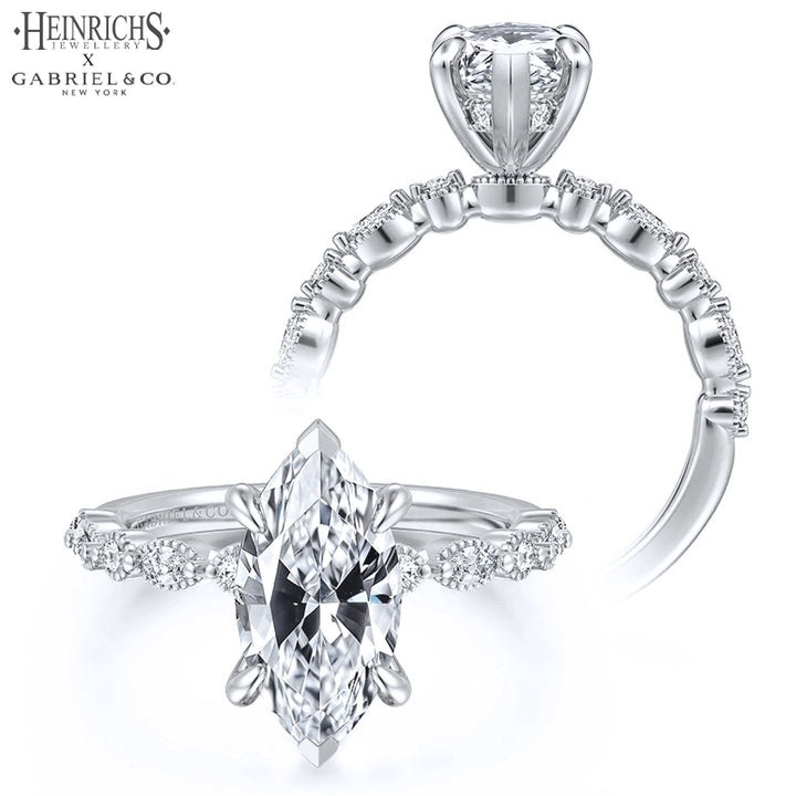 1.25ctr-2.50ctr Marquise Cut Lab Grown Diamond Ring Tailor Made