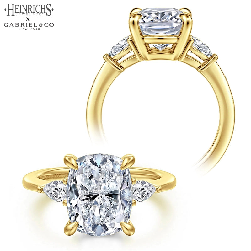 1.50ctr-3.00ctr Elongated Cushion Cut Lab Grown Diamond Ring Tailor Made