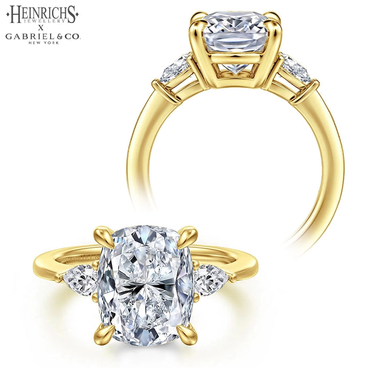 1.50ctr-3.00ctr Elongated Cushion Cut Lab Grown Diamond Ring Tailor Made