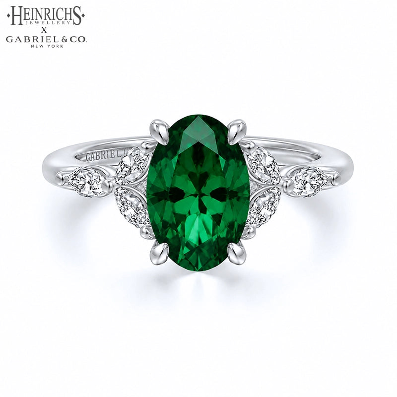 Lab Grown Emerald & Diamond Ring