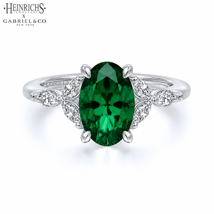 Lab Grown Emerald & Diamond Ring