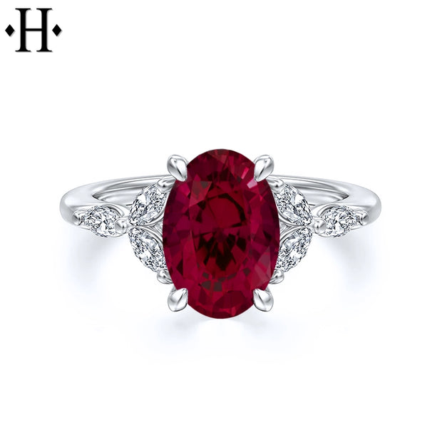 Lab Grown Ruby & Diamond Ring