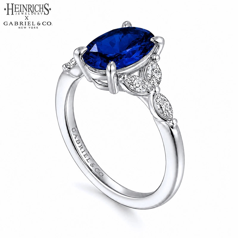 Lab Grown Sapphire & Diamond Ring