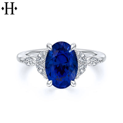 Lab Grown Sapphire & Diamond Ring