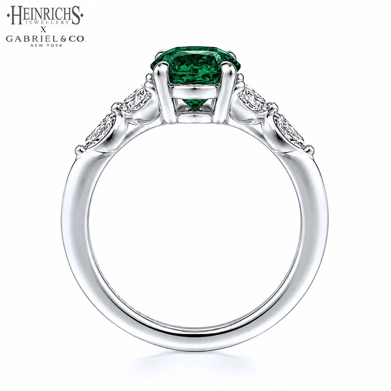 Lab Grown Emerald & Diamond Ring