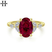 Lab Grown Ruby & Diamond Ring