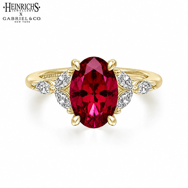 Lab Grown Ruby & Diamond Ring