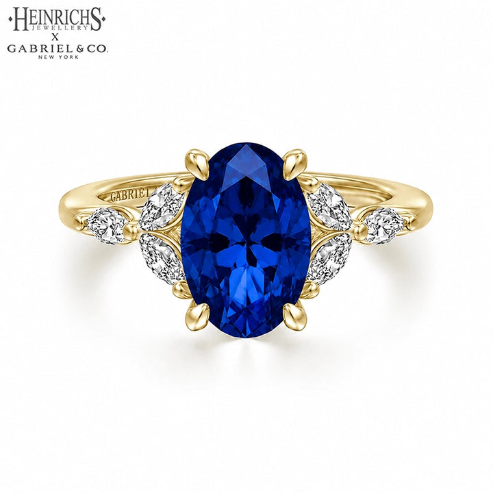 Lab Grown Sapphire & Diamond Ring