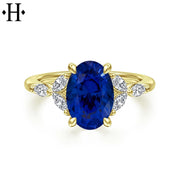Lab Grown Sapphire & Diamond Ring