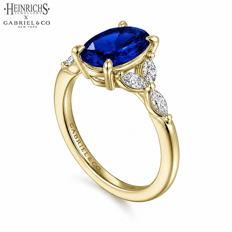 Lab Grown Sapphire & Diamond Ring