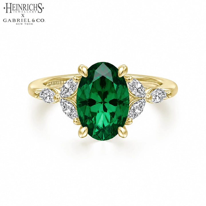Lab Grown Emerald & Diamond Ring
