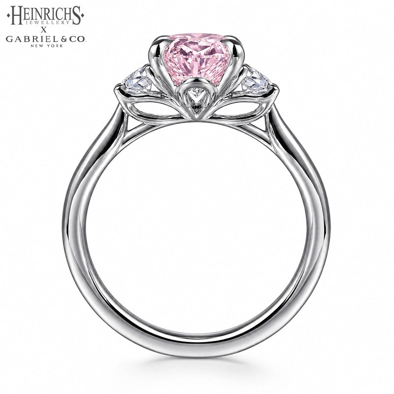 1.25ctr-2.50ctr Oval Cut Lab Grown Pink Rosé Diamond Ring