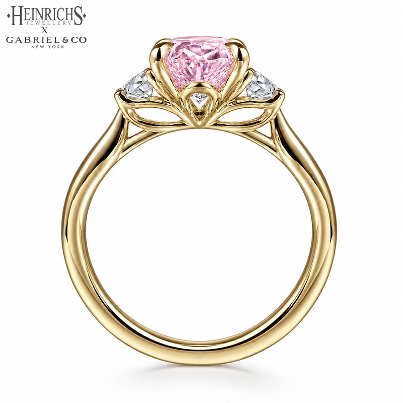1.25ctr-2.50ctr Oval Cut Lab Grown Pink Rosé Diamond Ring