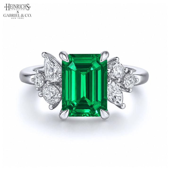 Lab Grown Emerald & Diamond Ring