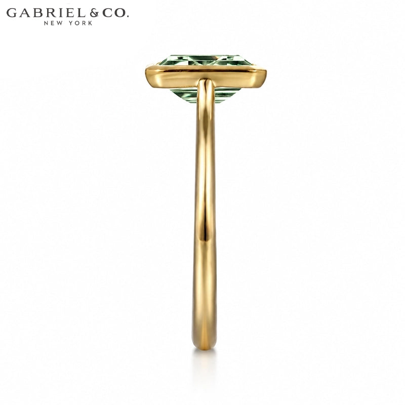 1.25ctr-2.50ctr Emerald Cut Lab Grown Sage Green Diamond Ring