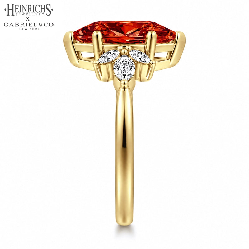 1.25ctr-2.50ctr Marquise Cut Lab Grown Venetian Red Diamond Ring