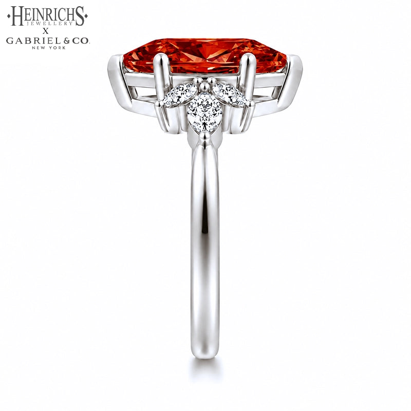 1.25ctr-2.50ctr Marquise Cut Lab Grown Venetian Red Diamond Ring