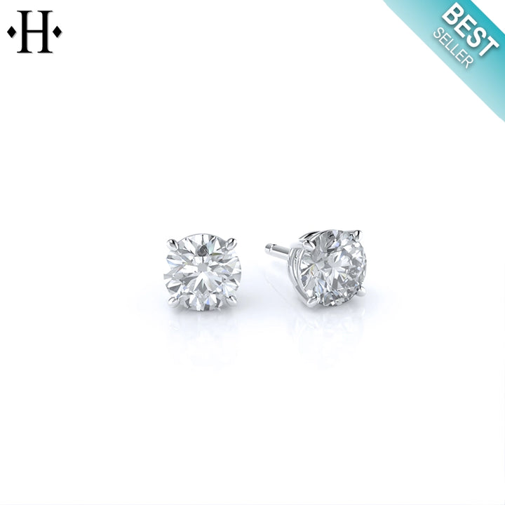 1.00cts Classic V Set Lab Grown Diamond Earrings