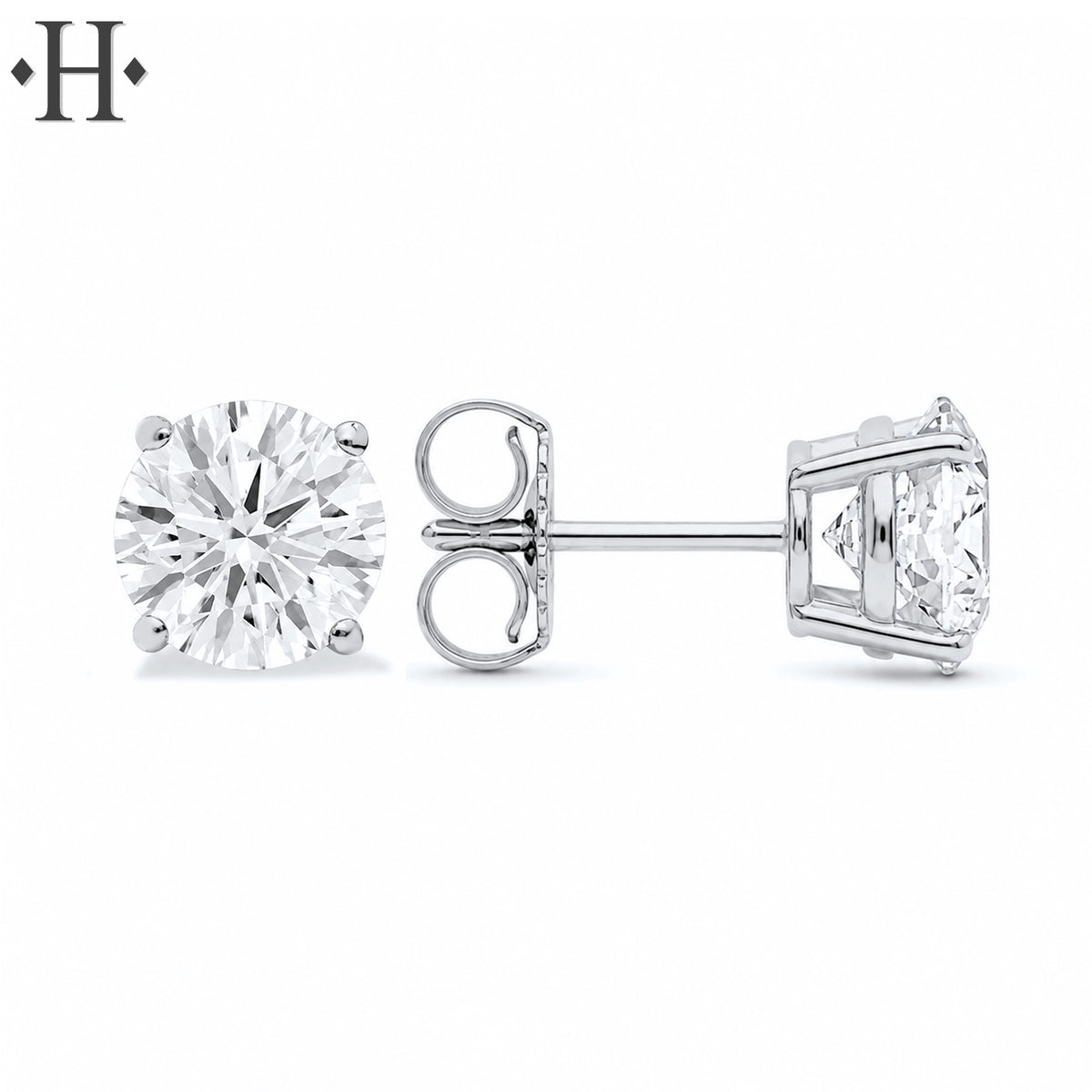 14kt 2.00cts Classic Set Lab Grown Diamond Earrings