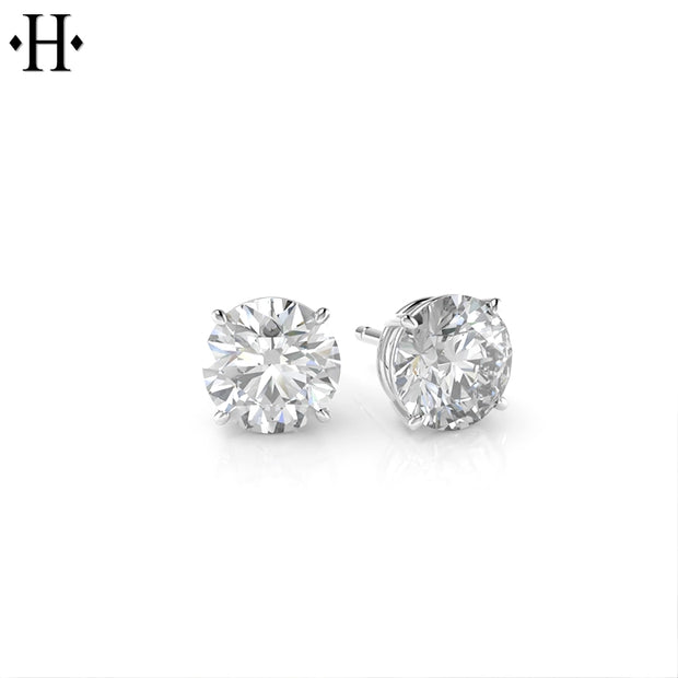 14kt 3.00cts Classic Set Lab Grown Diamond Earrings