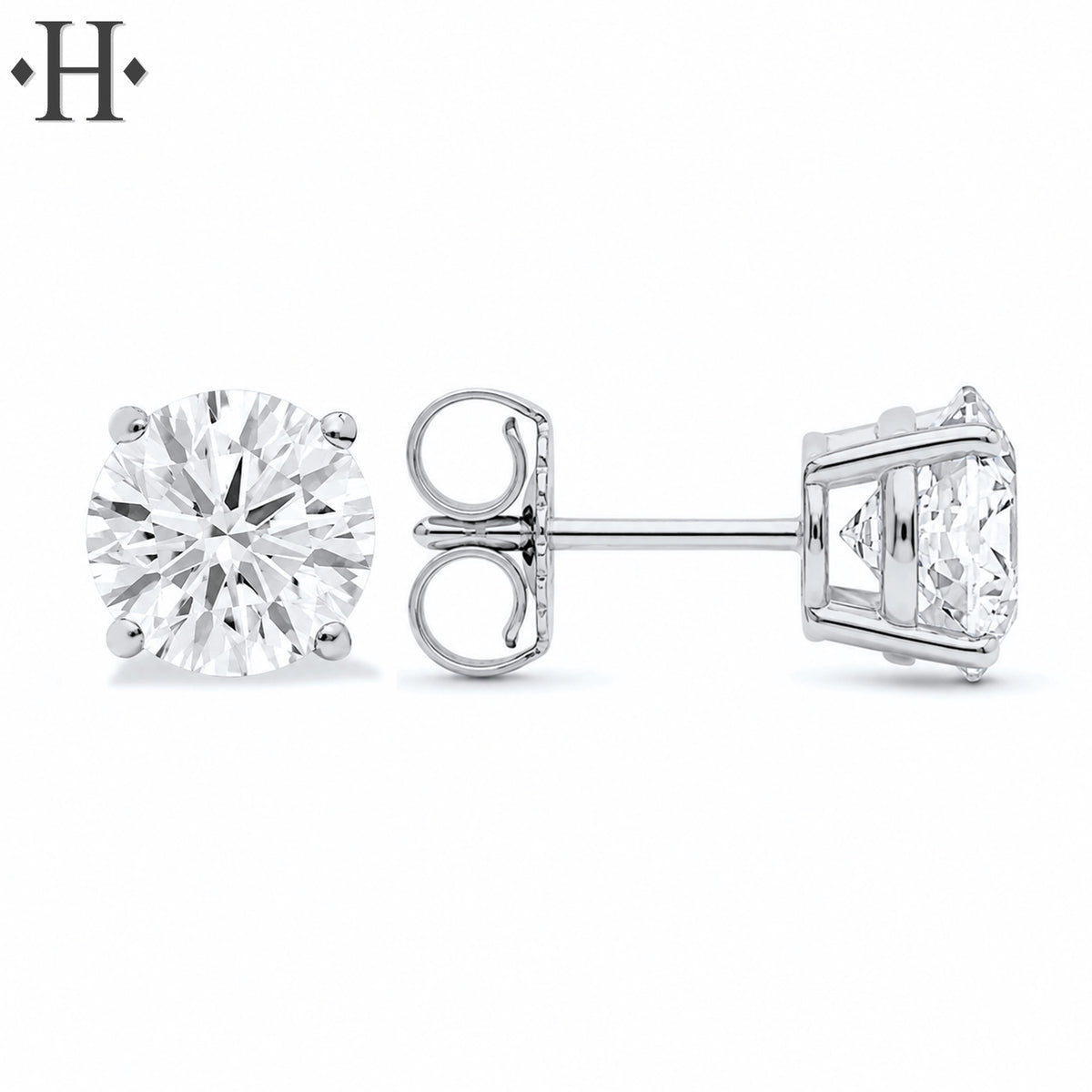 14kt 3.00cts Classic Set Lab Grown Diamond Earrings