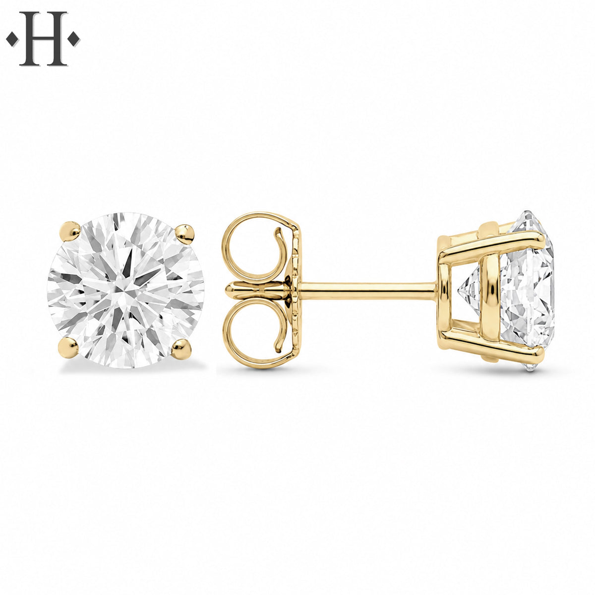 14kt 3.00cts Classic Set Lab Grown Diamond Earrings