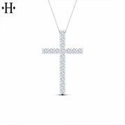 14kt Lab Grown Diamond Cross Necklace