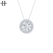 14kt 1.15cts Lab Grown Diamond Halo Necklace