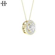 14kt 1.15cts Lab Grown Diamond Halo Necklace
