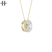 14kt 0.85cts Lab Grown Diamond Halo Necklace