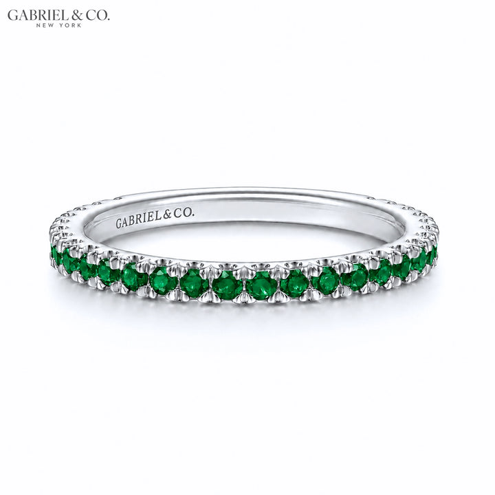 Genuine Emerald French U-Pavé Ring 1.9mm