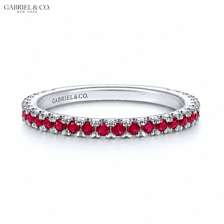 Genuine Ruby French U-Pavé Ring 1.9mm