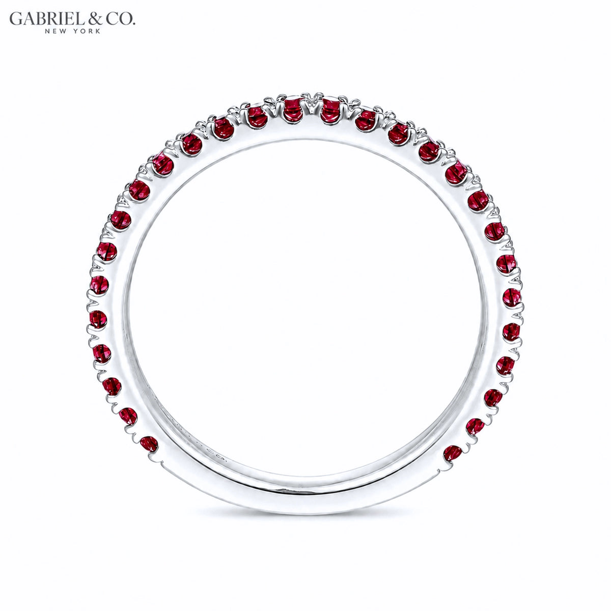 Genuine Ruby French U-Pavé Ring 1.9mm