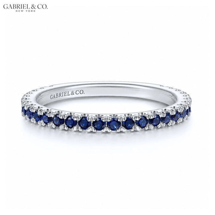 Genuine Sapphire French U-Pavé Stackable Ring