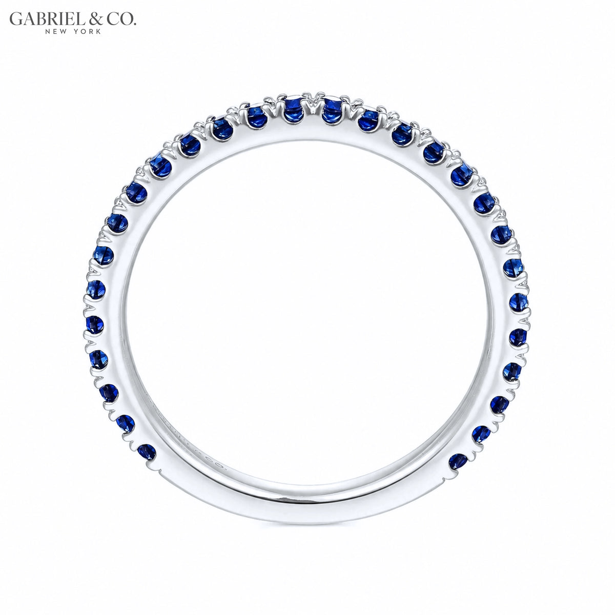 14kt Genuine Sapphire French U-Pavé Ring