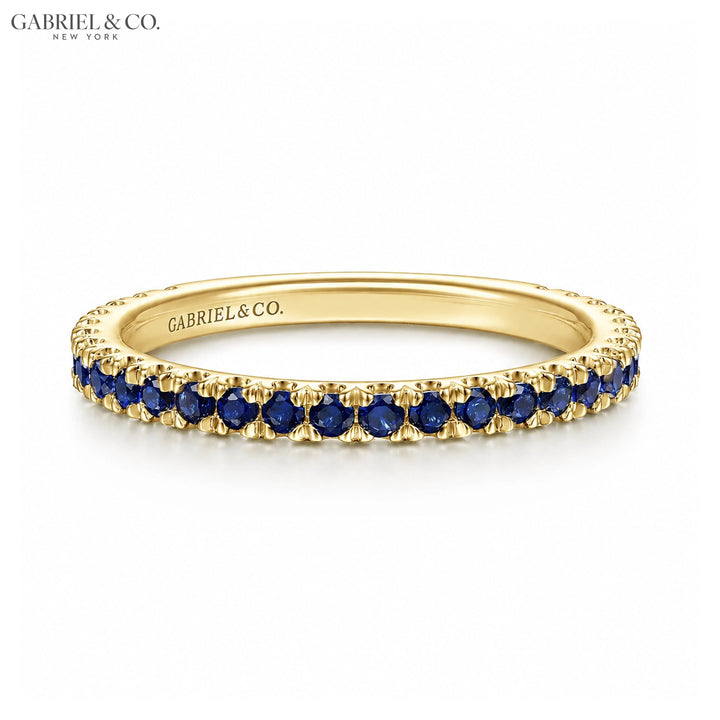 Genuine Sapphire French U-Pavé Stackable Ring