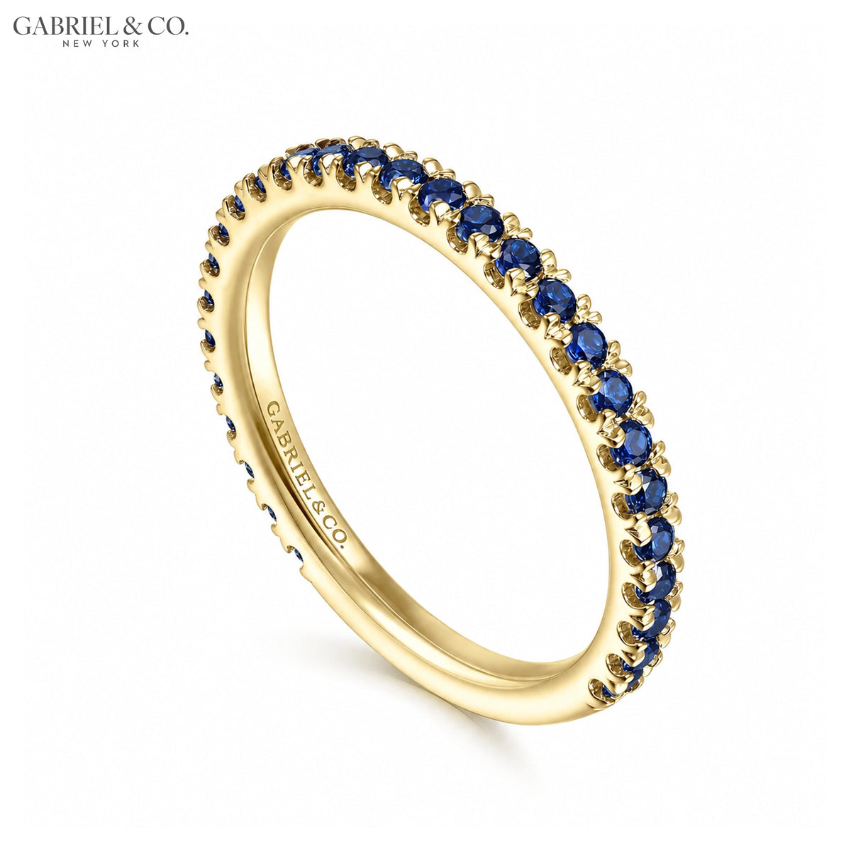Genuine Sapphire French U-Pavé Stackable Ring