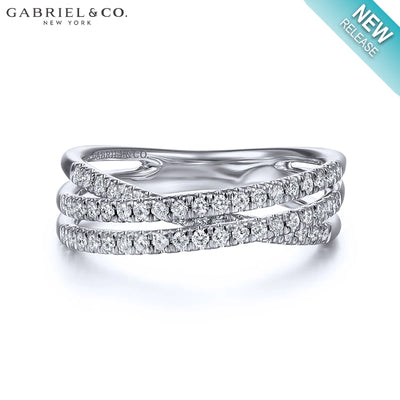 Natural Diamond Criss Cross Ring 6.5mm