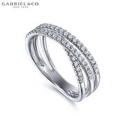 Natural Diamond Criss Cross Ring 6.5mm