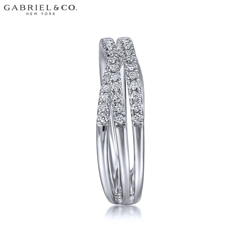 14kt 0.40cts Natural Diamond Criss Cross Ring