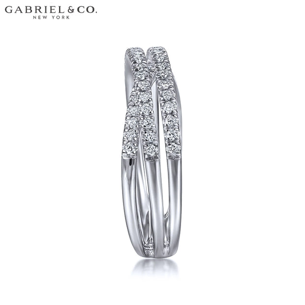 Natural Diamond Criss Cross Ring 6.5mm