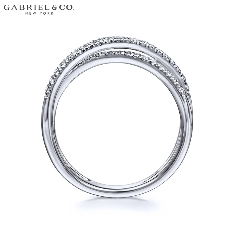 14kt 0.40cts Natural Diamond Criss Cross Ring