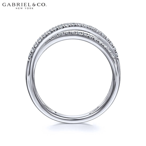 Natural Diamond Criss Cross Ring 6.5mm