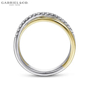 Natural Diamond Criss Cross Ring 7.3mm