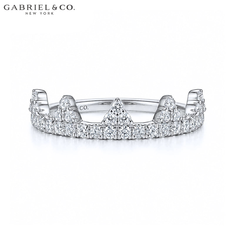 0.45ctw Natural Diamond French Pavé Crown Ring 5.0mm